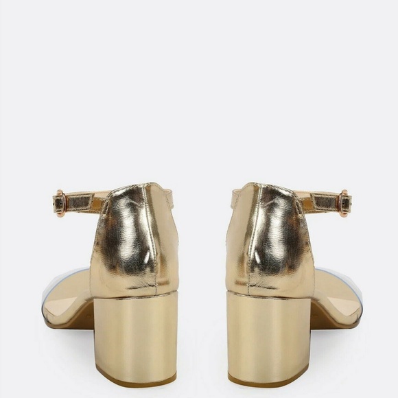 NEW🔥 Open Toe Clear Band Low Block Heel Sandals - Picture 8 of 8